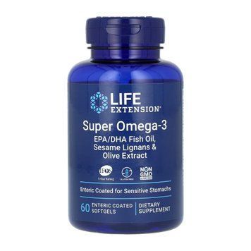 Super Omega-3 EPA/DHA Fish Oil Sesame Lignans & Olive Extract Enteric Coated - 60 softgels &mdash; оригинальный товар