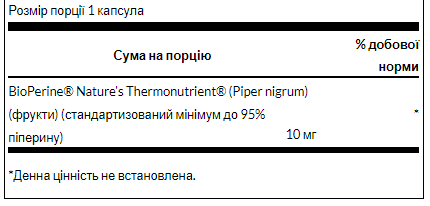 Bioperine 10 mg - 60caps &mdash; оригинальный товар