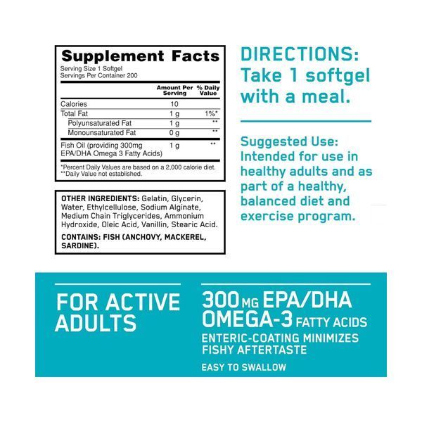 Enteric Coated Fish Oil - 100 softgels &mdash; оригінальний товар