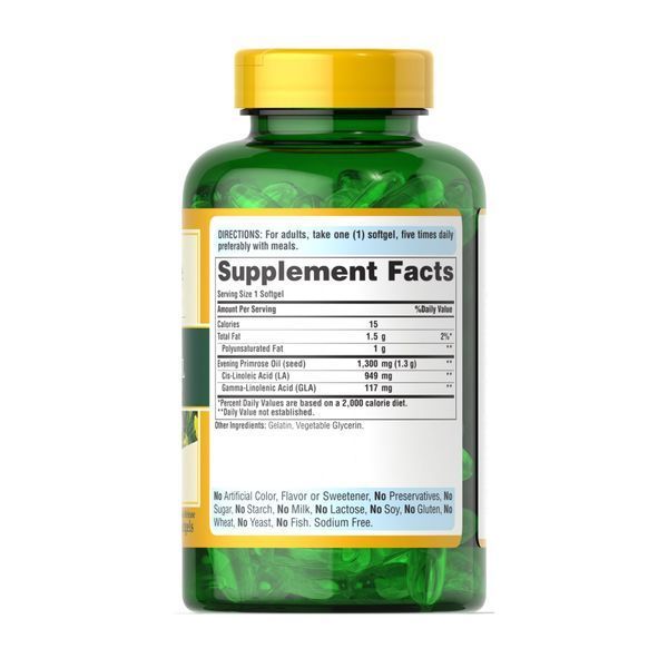 Evening Primrose Oil 1300 mg with GLA - 120 softgels &mdash; оригінальний товар