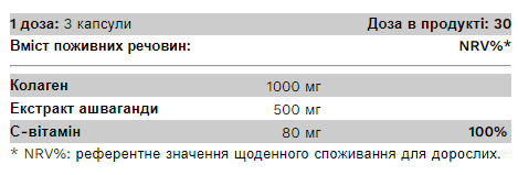 Collagen Ashwagandha - 90 caps &mdash; оригінальний товар
