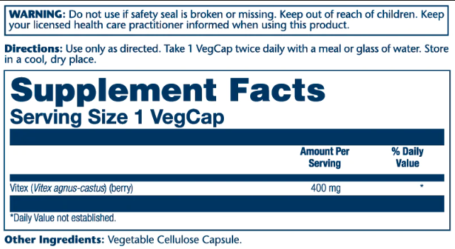 Vitex Berry Extract 400mg - 100 vcaps &mdash; оригінальний товар