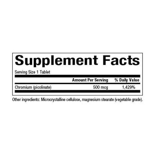 Chromium Picolinate 500mcg - 90 tabs &mdash; оригинальный товар