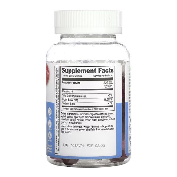 Biotin 5,000mcg Kids Sugar Free - 60 gummies &mdash; оригінальний товар