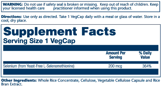 Selenium Yeast Free 200mcg - 90 vcaps &mdash; оригінальний товар