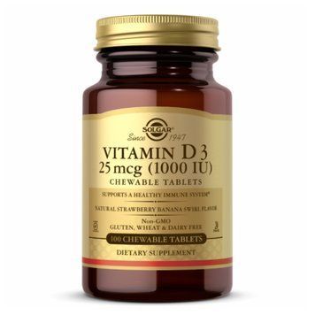 Vitamin D3 25 mcg (1000 IU) Chewable Strawberry Banana Swirl - 100 Chewables &mdash; оригинальный товар