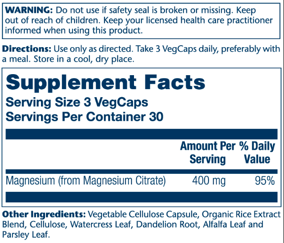Magnesium Citrate 400mg - 90 vcaps &mdash; оригинальный товар