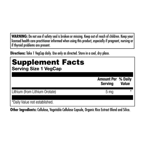 Lithium Orotate 5mg - 60 vcaps &mdash; оригінальний товар