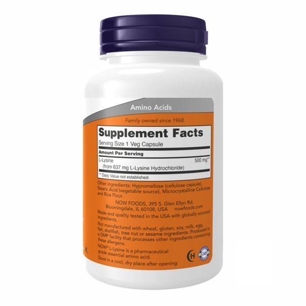 Lysine 500mg - 100 vcaps (Пошкоджена банка) &mdash; оригінальний товар