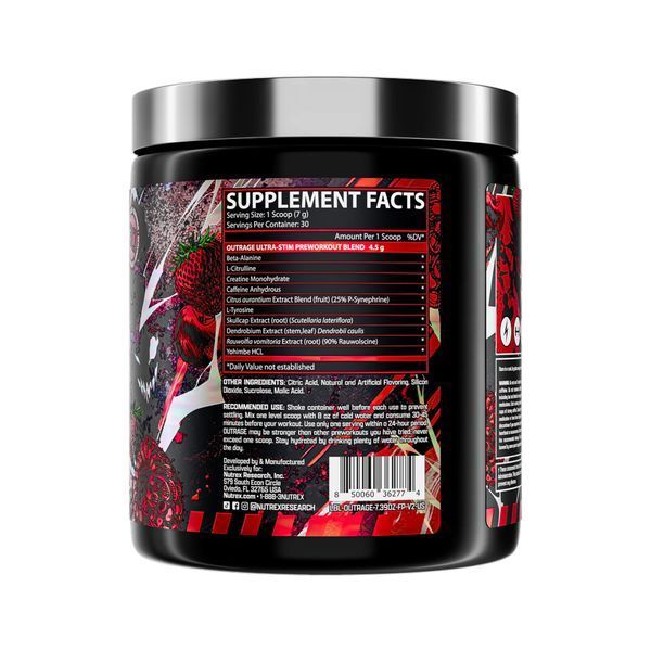 Outrage High‑Stim Pre‑Workout - 30 servings Fruit Punch &mdash; оригінальний товар
