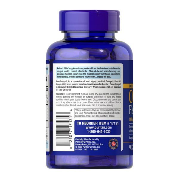 Double Strength Omega-3 Fish Oil 1200mg/600mg Omega-3 - 90 sgels &mdash; оригінальний товар