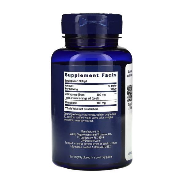Super-Absorbable CoQ10 (Ubiquinone) with d-Limonene	100mg - 60 softgels &mdash; оригинальный товар