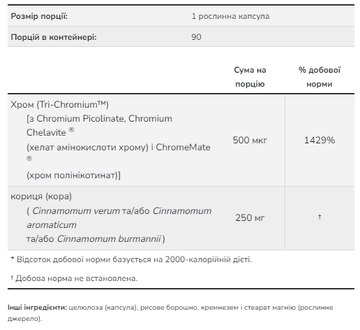 Tri-Chromium 500mcg - 90 vcaps &mdash; оригинальный товар