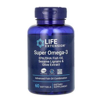 Super Omega-3 EPA/DHA Fish Oil Sesame Lignans & Olive Extract	- 60 softgels &mdash; оригінальний товар