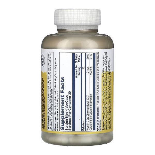 Calcium Bisglycinate with Vitamin D-3 1000mg - 120 vcaps &mdash; оригінальний товар
