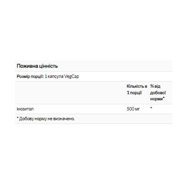 Inositol 500mg - 100 vcaps &mdash; оригинальный товар