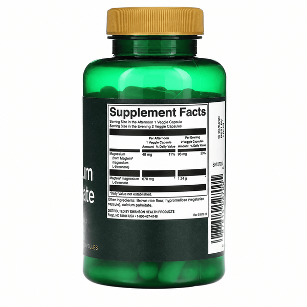 Magnesium L-Theonate - 90veg caps &mdash; оригінальний товар