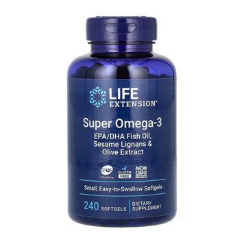 Super Omega-3 EPA/DHA Fish Oil Sesame Lignans & Olive Extract	- 240 softgels &mdash; оригінальний товар