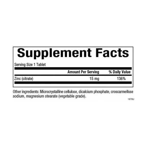 Zinc Citrate 15mg - 90 tabs &mdash; оригінальний товар