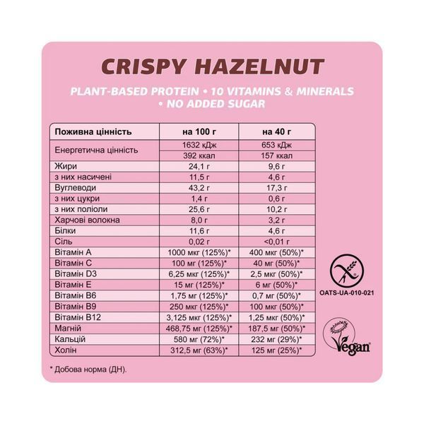 Fizi Mood Booster - 12x40g Crispy Hazelnut &mdash; оригінальний товар