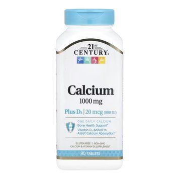 Calcium 1000 mg + D3 - 90 tabs &mdash; оригінальний товар