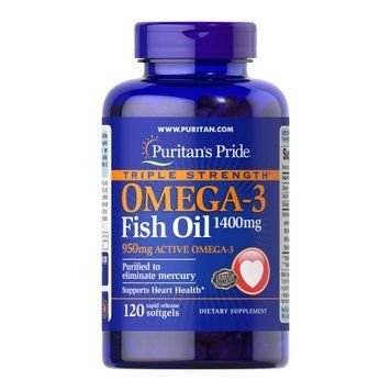Triple Strength Omega-3 Fish Oil 1400 mg (950 mg Active Omega-3) - 120 softgels &mdash; оригінальний товар