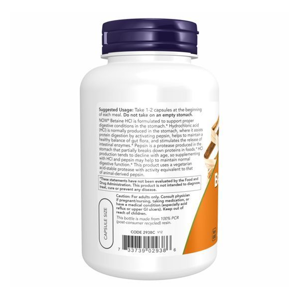 Betaine HCI 648mg - 120vcaps &mdash; оригінальний товар