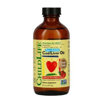 Cod Liver Oil Liquid - 237ml Natural Strawberry &mdash; оригинальный товар