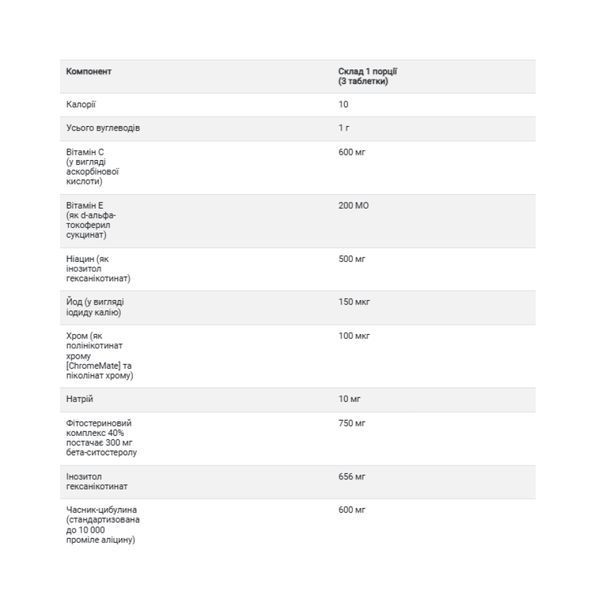 Policosanol Cholesterol Complex - 60 tabs &mdash; оригінальний товар