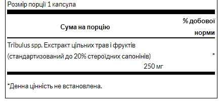 Mega Tribulus Extract 250 mg - 60caps &mdash; оригінальний товар