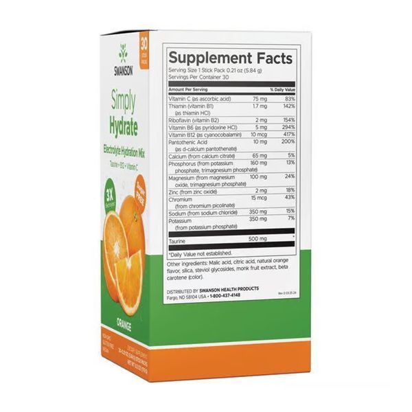 Simply Hydrate Electrolyte Hydration Mix - 30 packs Orange (До 03.26) &mdash; оригінальний товар