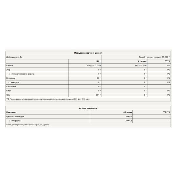 Creatine Monohydrate - 300g Unflavored &mdash; оригинальный товар