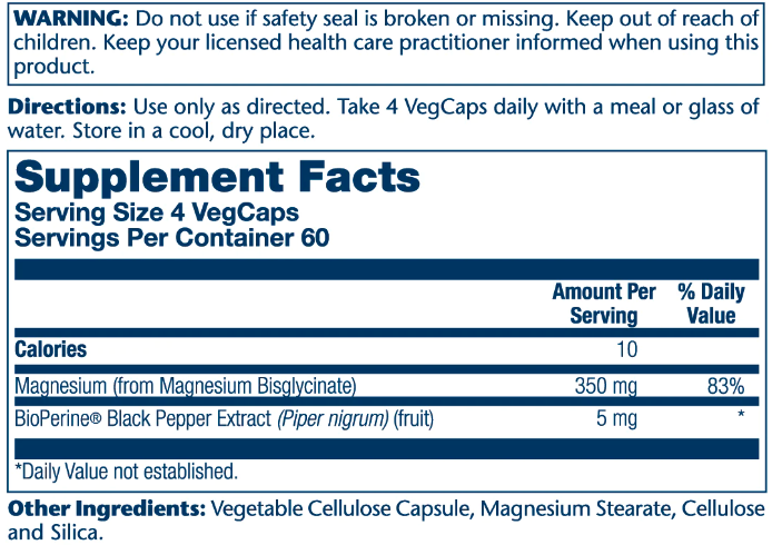 Magnesium Glycinate 350mg - 240 vcaps &mdash; оригінальний товар