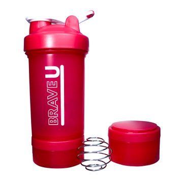 Shaker with containers 3 in 1 - 600ml Pink &mdash; оригинальный товар