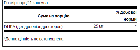 DHEA 25mg - 120caps &mdash; оригінальний товар