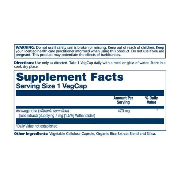 Ashwaganda Root Extract 470mg - 60vcaps &mdash; оригинальный товар