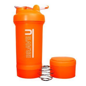 Shaker with containers 3 in 1 - 600ml Orange &mdash; оригинальный товар
