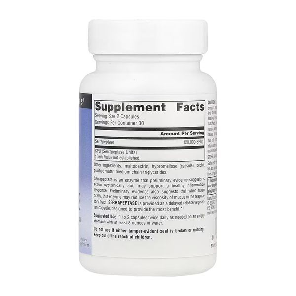 Serrapeptase - 60 caps &mdash; оригинальный товар