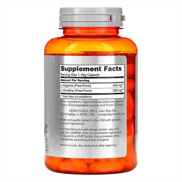 Arginine 500mg Citruline 250mg - 120 vcaps &mdash; оригинальный товар