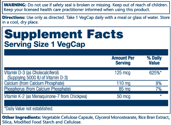 Vitamin D-3 & K-2 - 60 vcaps &mdash; оригинальный товар
