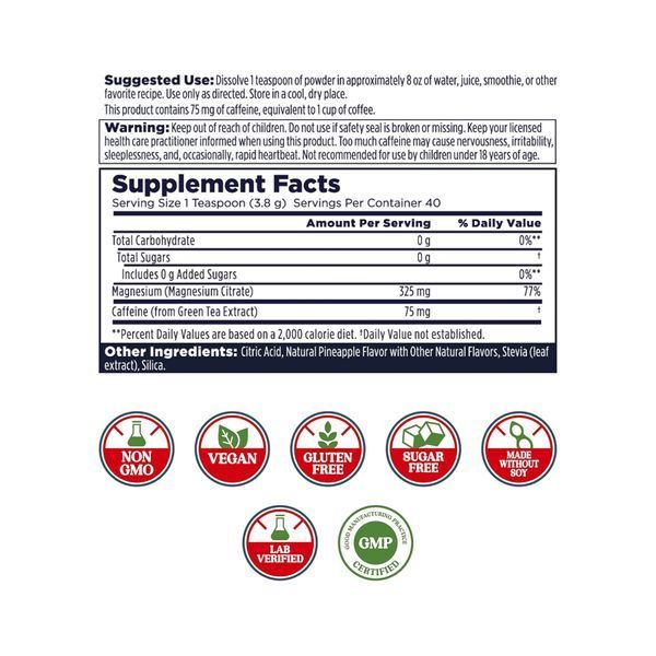 Energy Magnesium Powder - 153g Pineapple &mdash; оригінальний товар