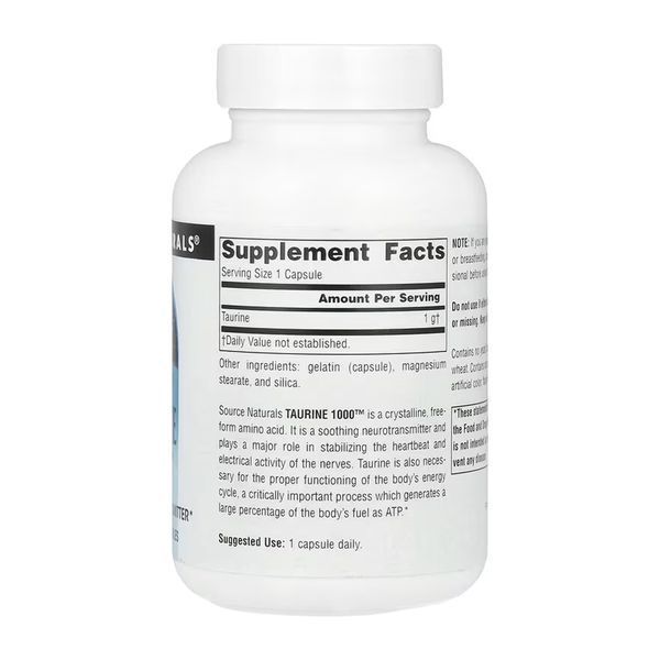 Taurine 1000&trade; 1000 mg - 60 caps &mdash; оригінальний товар