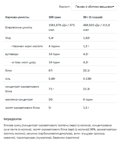 Whey Delicious - 700g Cookie with Whipped cream &mdash; оригінальний товар