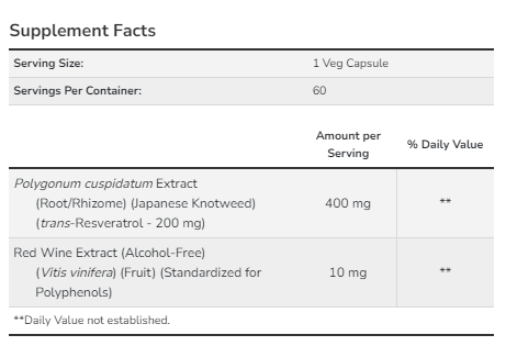 Resveratrol 200 mg - 60 vcaps &mdash; оригінальний товар
