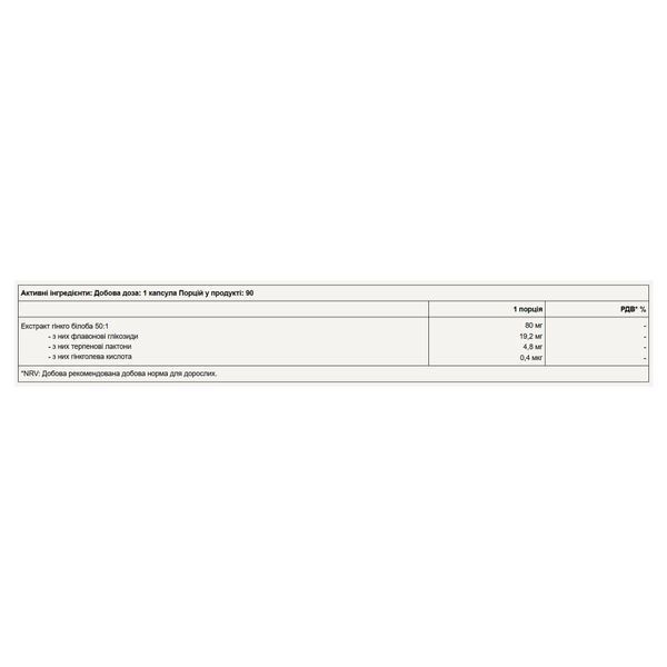 Ginkgo Biloba - 90 caps &mdash; оригінальний товар