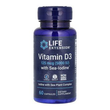Vit D3 with Sea-Iodine&trade; 125 mcg (5000 IU) - 60 caps &mdash; оригинальный товар