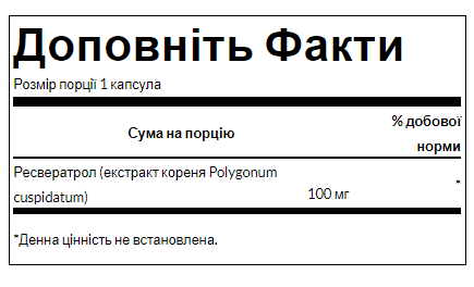Resveratrol 100 mg - 30caps &mdash; оригинальный товар