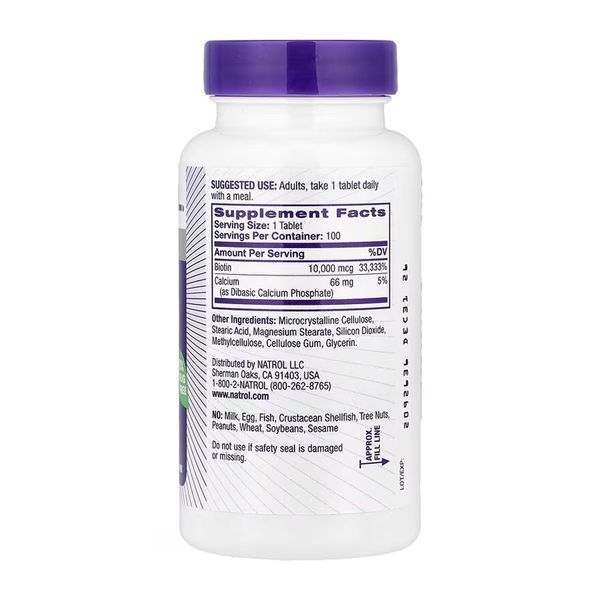 Biotin 10,000mcg - 100 tabs &mdash; оригінальний товар