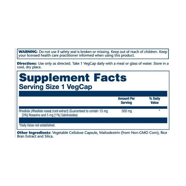 Super Rhodiola Root Extract 500mg - 60 vcaps &mdash; оригинальный товар
