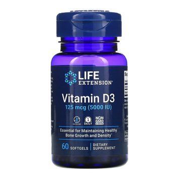 Vitamin D3 125 mcg (5000 IU) - 60 softgels &mdash; оригинальный товар